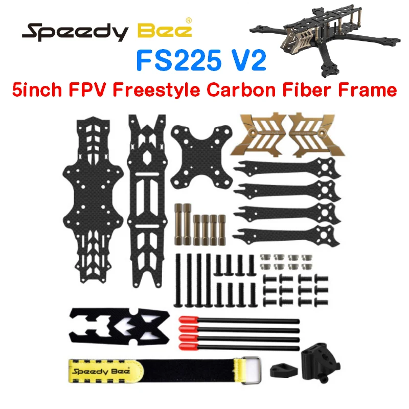 SpeedyBee FS225 V2 5inch 225mm 5" FPV Freestyle Carbon Fiber Frame RC Racing Drone
SpeedyBee FS225 V2 5inch 225mm 5" FPV Freestyle Carbon Fiber Frame RC Racing Drone