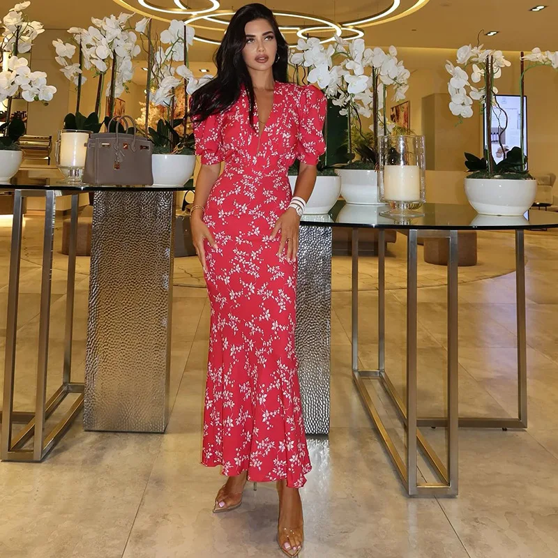 New Elegant Luxury Green Evening Dress Vestidos 2024 Women Formal Puff Sleeve Print Floral Party Robe Lady Chic Street Dresses
New Elegant Luxury Green Evening Dress Vestidos 2024 Women Formal Puff Sleeve Print Floral Party Robe Lady Chic Street Dresses