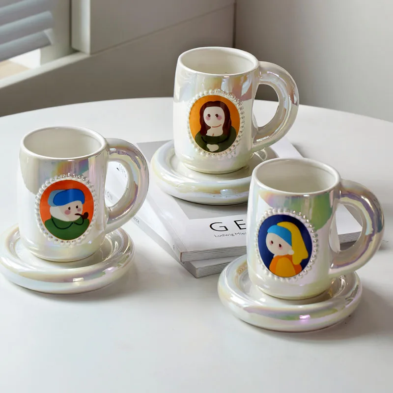 Creative Hand-painted Van Gogh Oil Painting Mug and Saucer Cartoon Artist with Ceramic Water Cup Coffee Cup
Creative Hand-painted Van Gogh Oil Painting Mug and Saucer Cartoon Artist with Ceramic Water Cup Coffee Cup