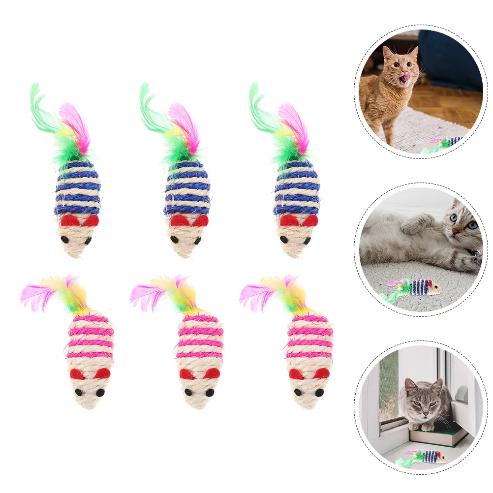 6 Pcs Cat Mouse Toys Bite Chewing Catnip Interactive For Kittens Sisal Indoor Cats
6 Pcs Cat Mouse Toys Bite Chewing Catnip Interactive For Kittens Sisal Indoor Cats