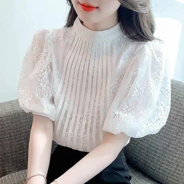 New Summer Women Lace Middle collar Chiffon Blouse Shirt Tops Fashionable and Western style Women Blouses Shirts 2024 Z882
New Summer Women Lace Middle collar Chiffon Blouse Shirt Tops Fashionable and Western style Women Blouses Shirts 2024 Z882