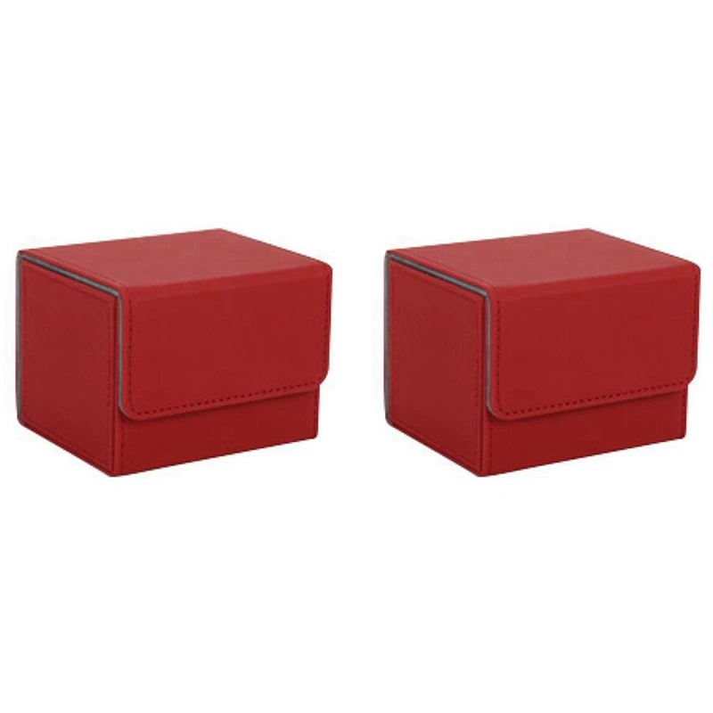 

Лидер продаж, 2 шт., карточная коробка с боковой загрузкой, стандартный держатель для карт Mtg Yugioh 100 +, красный