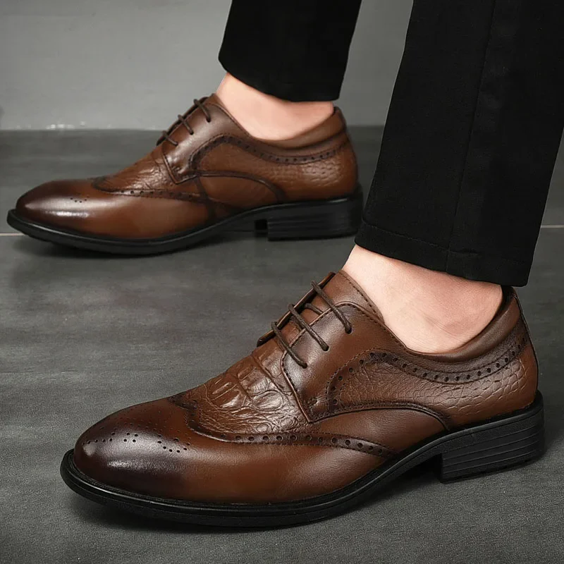Leather Shoes for Men Lace Up Oxfords Brogue Shoes Formal Party Wedding Office Business Casual Men Leather Shoes
Leather Shoes for Men Lace Up Oxfords Brogue Shoes Formal Party Wedding Office Business Casual Men Leather Shoes