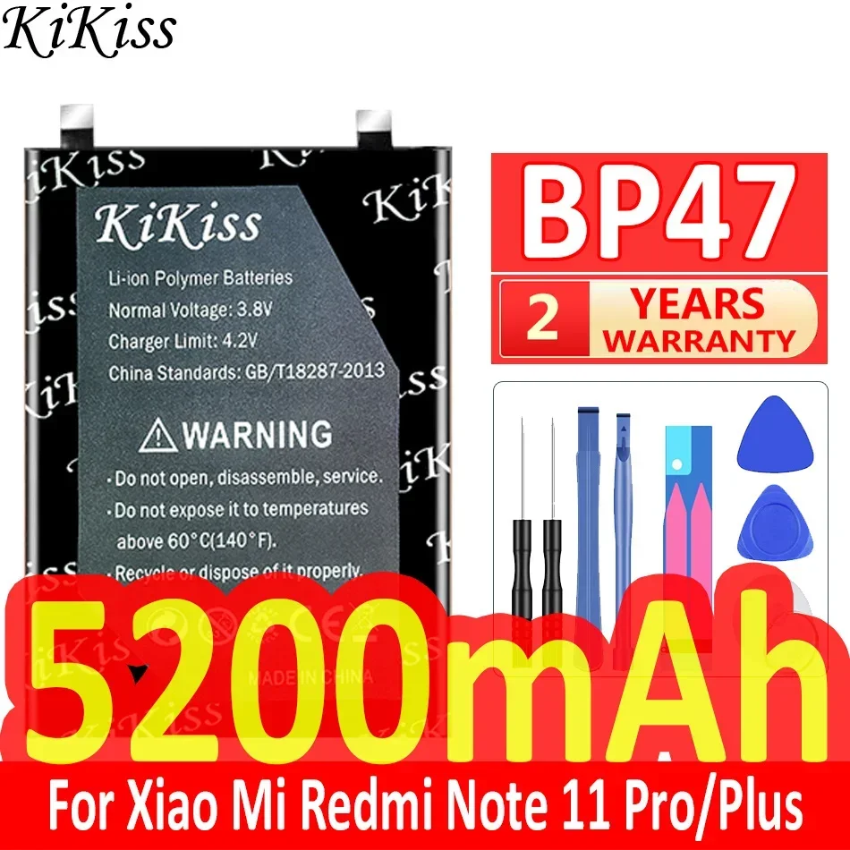 5200mAh KiKiss Powerful Battery BP47 For XiaoMi Redmi Note 11 Pro/Plus Note11+ Note11 Plus Note11 Pro 11Pro 11Plus
5200mAh KiKiss Powerful Battery BP47 For XiaoMi Redmi Note 11 Pro/Plus Note11+ Note11 Plus Note11 Pro 11Pro 11Plus