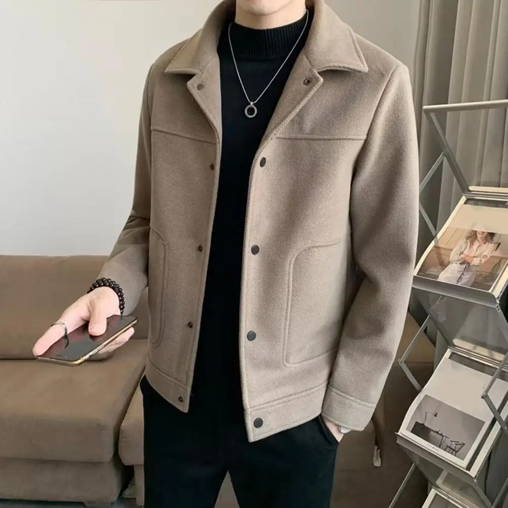 Comfortable Men Jacket Men's Thick Cardigan Jacket with Turn-down Collar Single-breasted Design Warm Pockets for Fall for Men
Comfortable Men Jacket Men's Thick Cardigan Jacket with Turn-down Collar Single-breasted Design Warm Pockets for Fall for Men