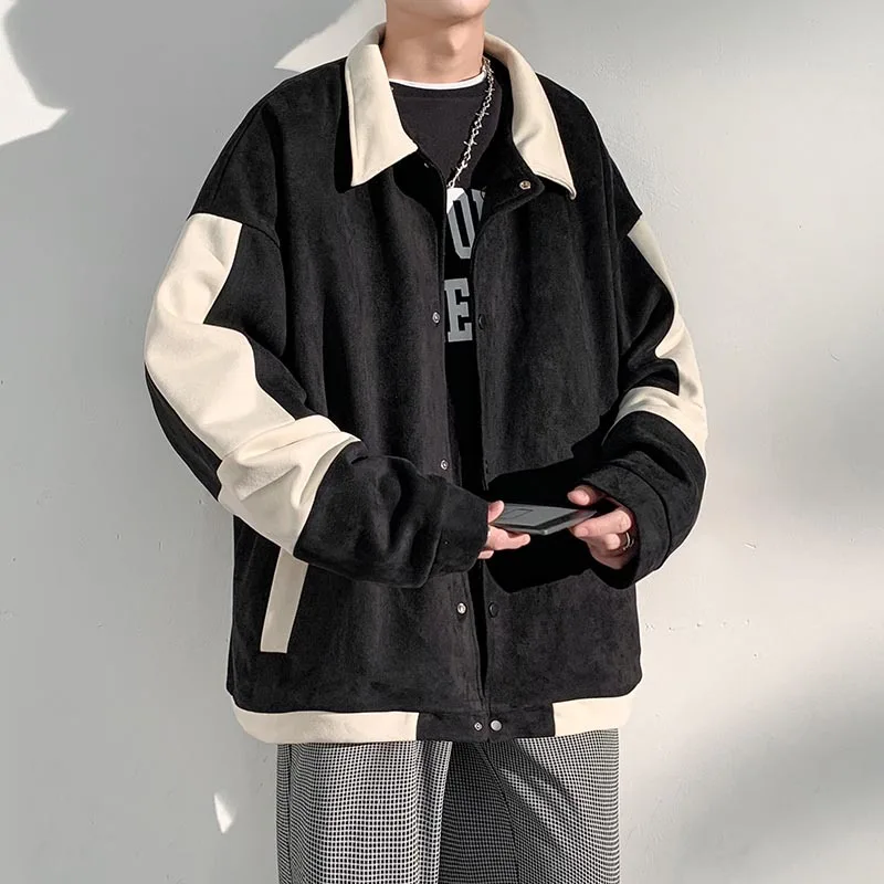 Autumn and Winter New Ins Hong Kong Style Polo Collar Jacket Men's Loose Trendy Suede Stitching Color Couple Coat
Autumn and Winter New Ins Hong Kong Style Polo Collar Jacket Men's Loose Trendy Suede Stitching Color Couple Coat