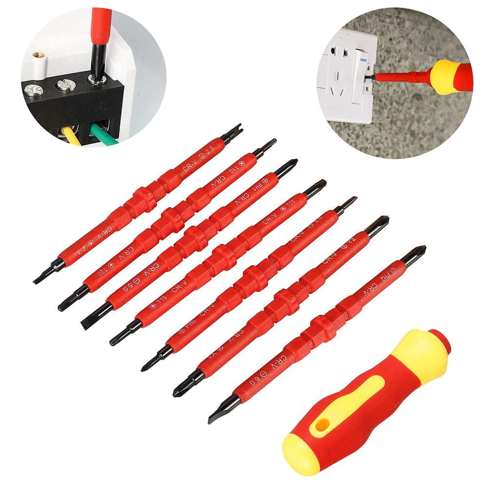 8PCS T10 T15 T20 T25 PH0 PH1 PH2 Electricians Magnet Insulated Screwdriver Bit Set With Handle For Electrical Household Repaire
8PCS T10 T15 T20 T25 PH0 PH1 PH2 Electricians Magnet Insulated Screwdriver Bit Set With Handle For Electrical Household Repaire