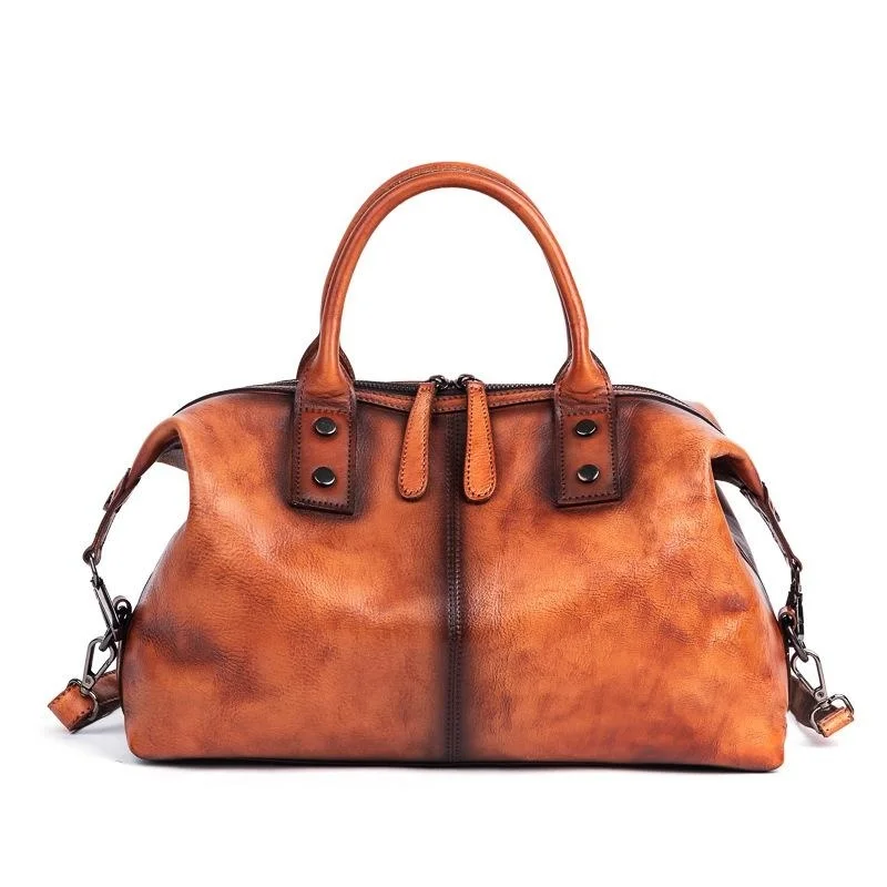 

2024 New Hand Painted Women Handbag Luxury Genuine Cowhide Leather Dumpling Bag Large Capacity Vintage Top-handle Bag For Female