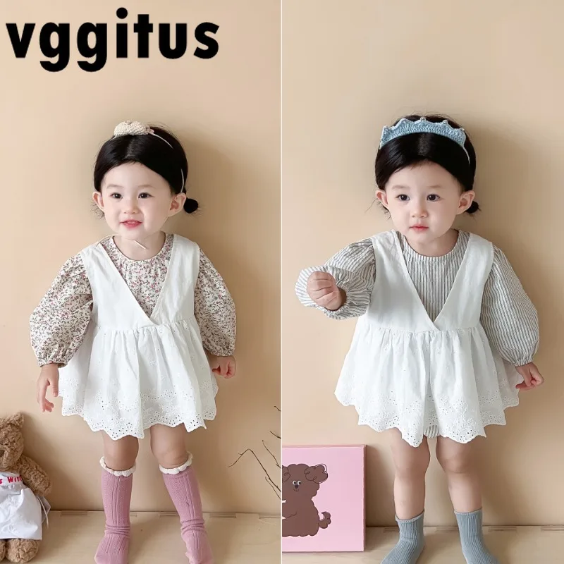 New Spring Autumn Baby Girl Sets Long Sleeved Floral Striped Bodysuit+Lace Suspended Solid Color Dress Newborn Clothes H7049
New Spring Autumn Baby Girl Sets Long Sleeved Floral Striped Bodysuit+Lace Suspended Solid Color Dress Newborn Clothes H7049