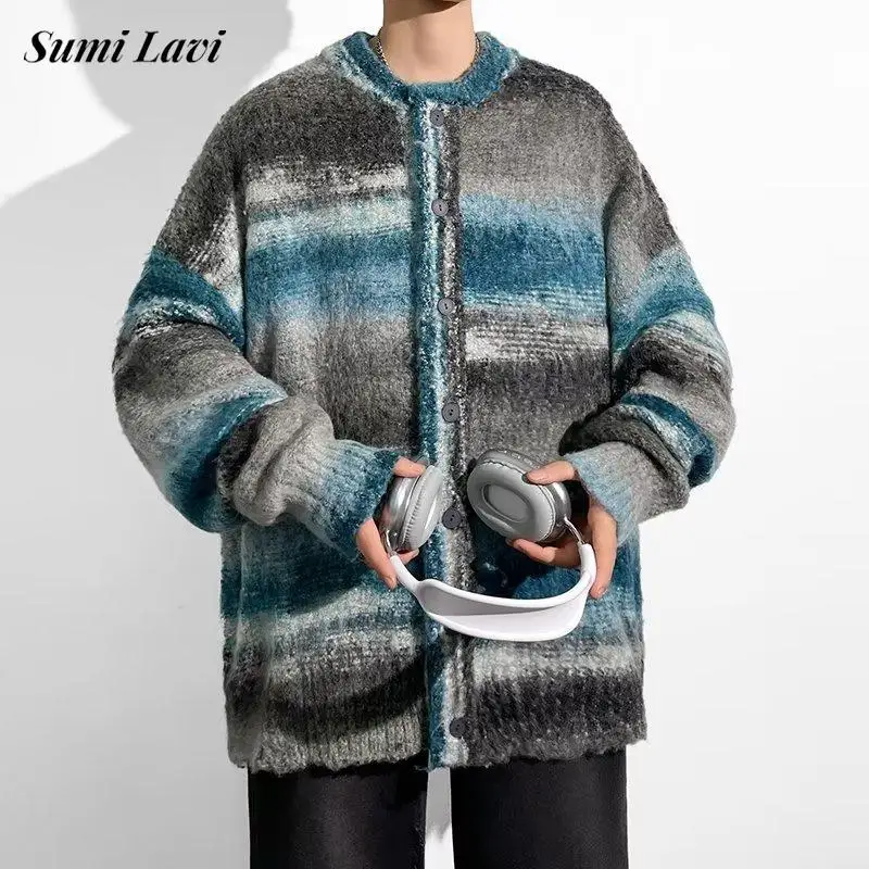Vintage Striped Jacquard Sweater Mens Cardigan Autumn Fashion Button Loose Knitted Jacket Winter Knitwear Casual Men Streetwear
Vintage Striped Jacquard Sweater Mens Cardigan Autumn Fashion Button Loose Knitted Jacket Winter Knitwear Casual Men Streetwear