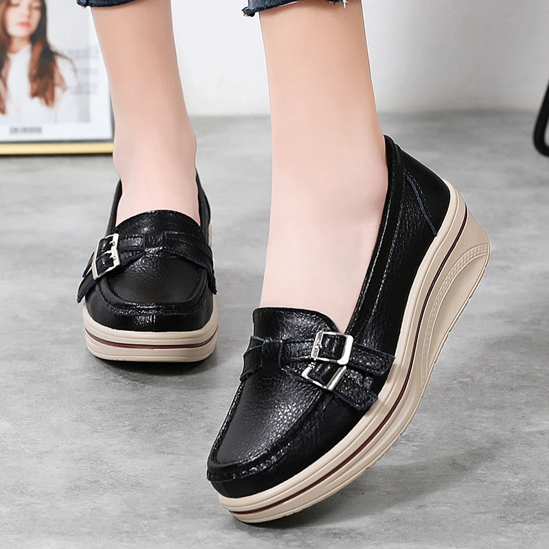 Spring Autumn New Women Casual Shoes Ladies Leather Comfort Wedge Shoes Fashion Moccasins Orthopedic Slip on Platform Loafers
Spring Autumn New Women Casual Shoes Ladies Leather Comfort Wedge Shoes Fashion Moccasins Orthopedic Slip on Platform Loafers