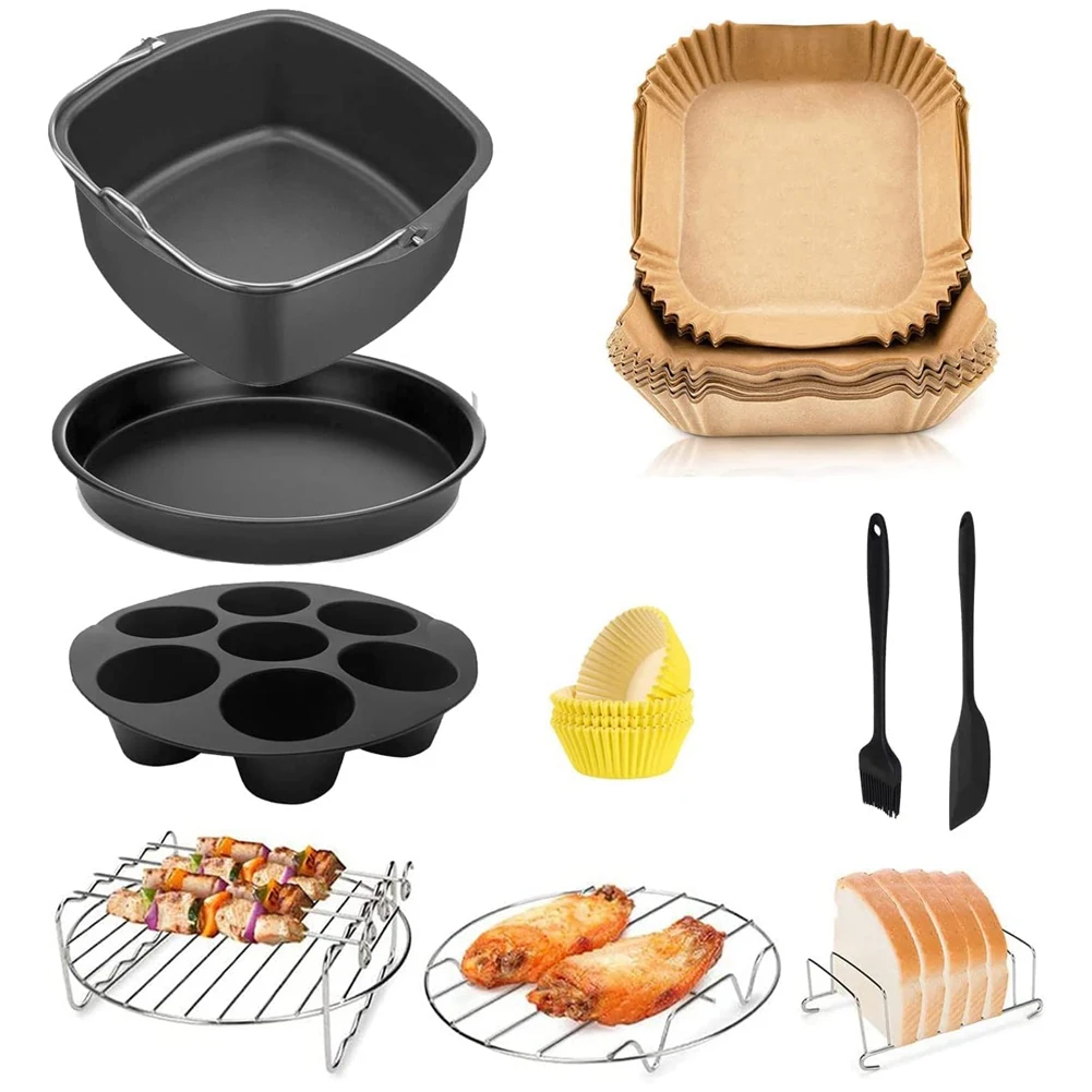 Square Air Fryer Accessories, for Instant Vortex Plus, COSORI 6.4L, Tefal XXL 6.2L, Breville & Most 5.7L Air Fryers
Square Air Fryer Accessories, for Instant Vortex Plus, COSORI 6.4L, Tefal XXL 6.2L, Breville & Most 5.7L Air Fryers