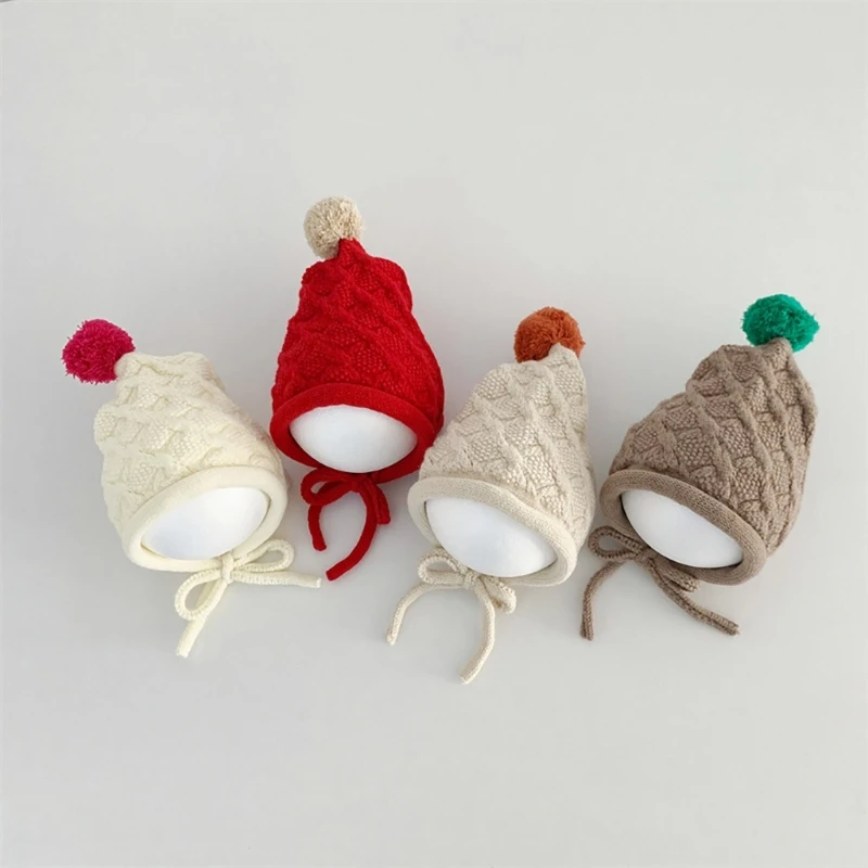Baby Knitted Hat Ear Protections Hats Cute Colorful Pom Pointed Beanie Cap Autumn Winter Warm Bonnet Fashion Tie up Hats
Baby Knitted Hat Ear Protections Hats Cute Colorful Pom Pointed Beanie Cap Autumn Winter Warm Bonnet Fashion Tie up Hats