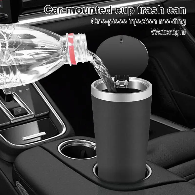 

Mini Car Trash Can Portable Dustbin with Lid Leak-proof Auto Trash Bin Automotive Garbage Storage Box Trash Container for cars