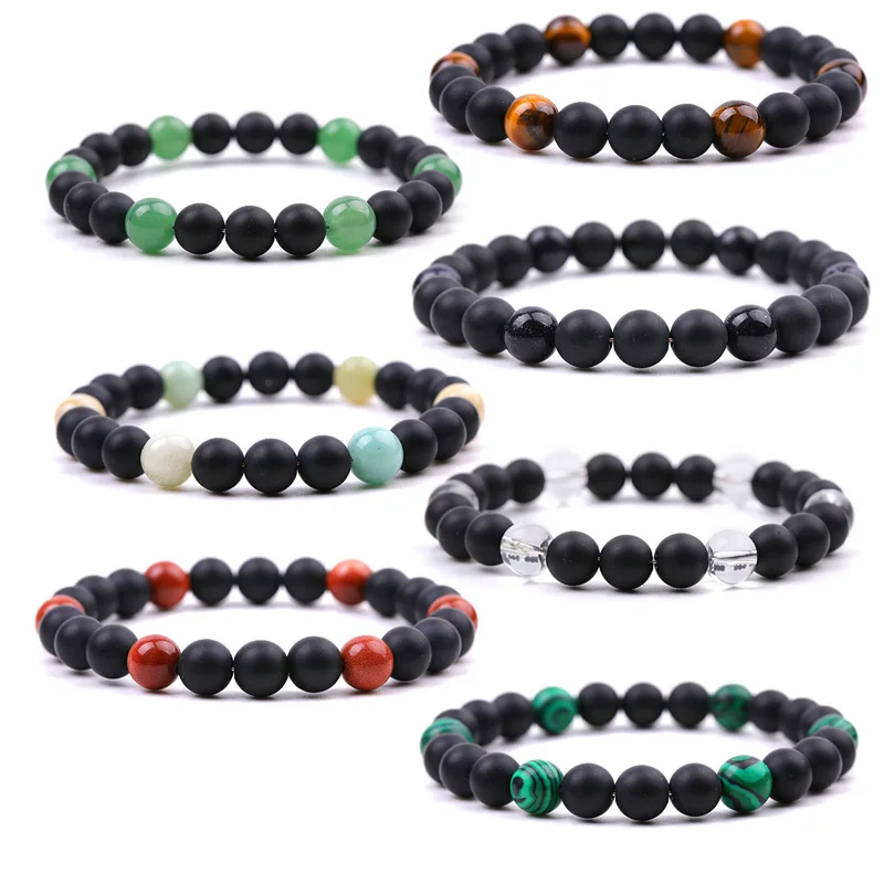 15pcs 8mm Black Matte Natural Stone Tiger's Eye Aventurine Agate Beads Bracelet Bangles Bracelets for Women Yoga Jewelry
15pcs 8mm Black Matte Natural Stone Tiger's Eye Aventurine Agate Beads Bracelet Bangles Bracelets for Women Yoga Jewelry