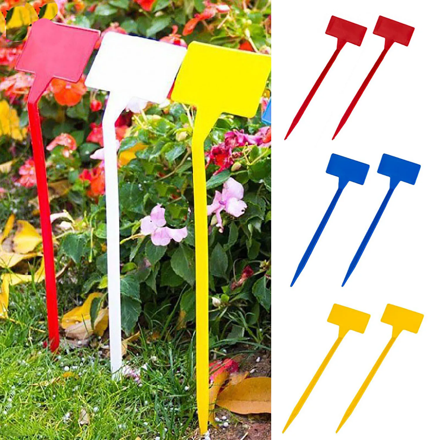 

10PCS Flowers Types Plant Markers on Stake Horticultural Planting Name Tags Can Insert Soil Directly Labels Home Garden Tags