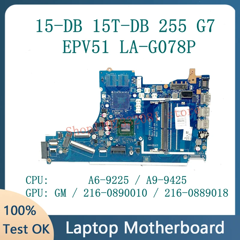 

LA-G078P L20477-601 L20478-601 L20480-601 L20481-601 L46513-601 For HP 15-DB Laptop Motherboard With A6 / A9 CPU GM/PM 100% Test