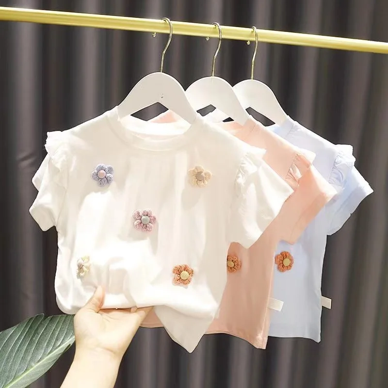 Girls Clothes T-shirt 2024 New Spring and Summer Flower Top Clothes Simple Casual Style All-match T-shirt Korean Sweet Style
Girls Clothes T-shirt 2024 New Spring and Summer Flower Top Clothes Simple Casual Style All-match T-shirt Korean Sweet Style