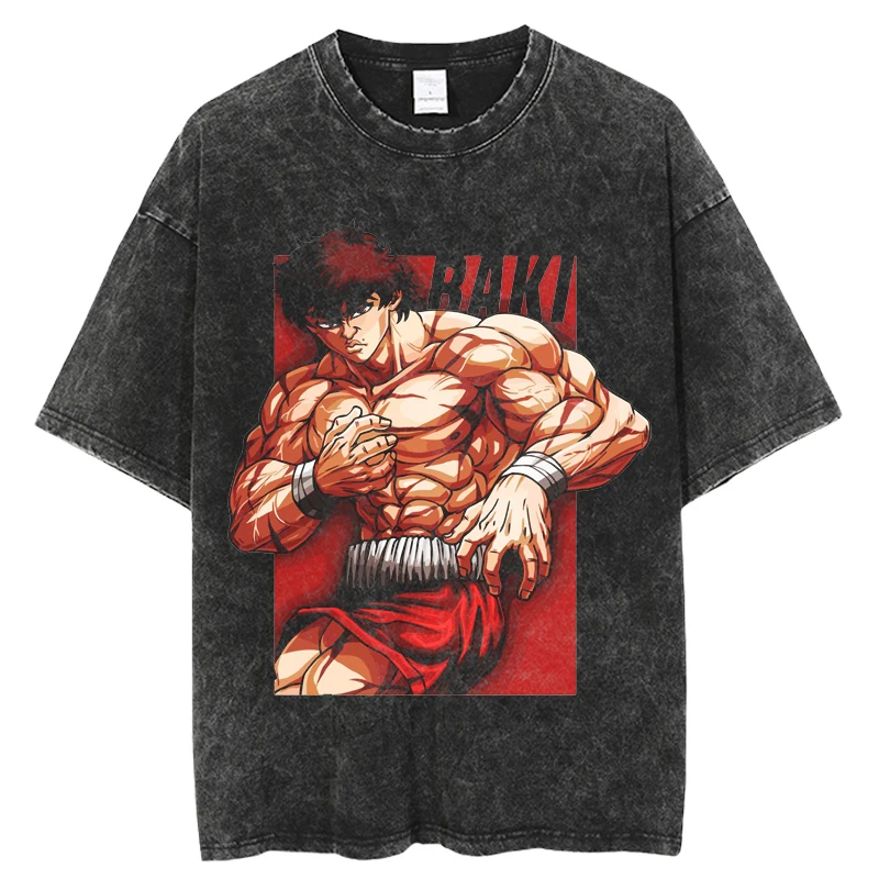 90s Japanese Anime Grappler Baki Kyokudai Taikai T Shirt Men Harajuku Manga Graphic Vintage Washed T Shirt Summer Tee Tops
90s Japanese Anime Grappler Baki Kyokudai Taikai T Shirt Men Harajuku Manga Graphic Vintage Washed T Shirt Summer Tee Tops