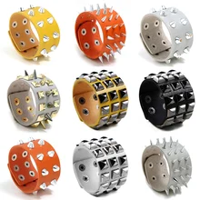 Punk rock men bracelets Three Row Cuspidal Pointed Spikes Rivet Wide Cuff PU Leather bracelet Gothic Bangle women grunge jewelry
Punk rock men bracelets Three Row Cuspidal Pointed Spikes Rivet Wide Cuff PU Leather bracelet Gothic Bangle women grunge jewelry
