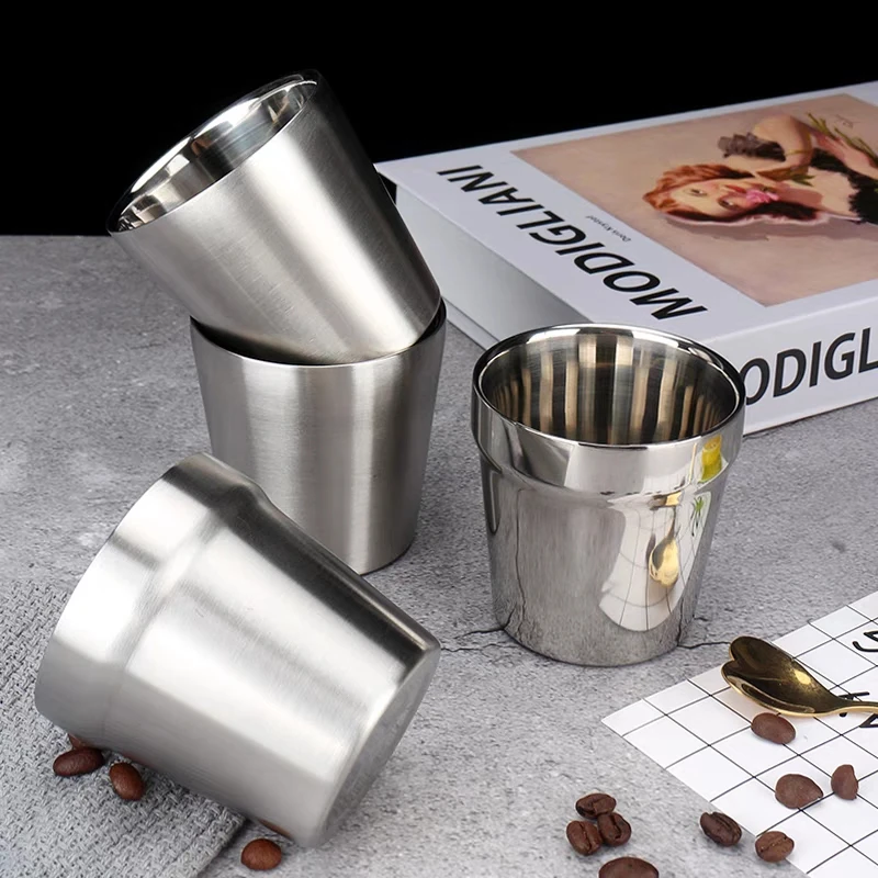 4pcs/Lot Simple Heat Insulation Stainless Steel Double-wall Handleless Beer Mug Water Mug Wine Mug For Party Drink
4pcs/Lot Simple Heat Insulation Stainless Steel Double-wall Handleless Beer Mug Water Mug Wine Mug For Party Drink