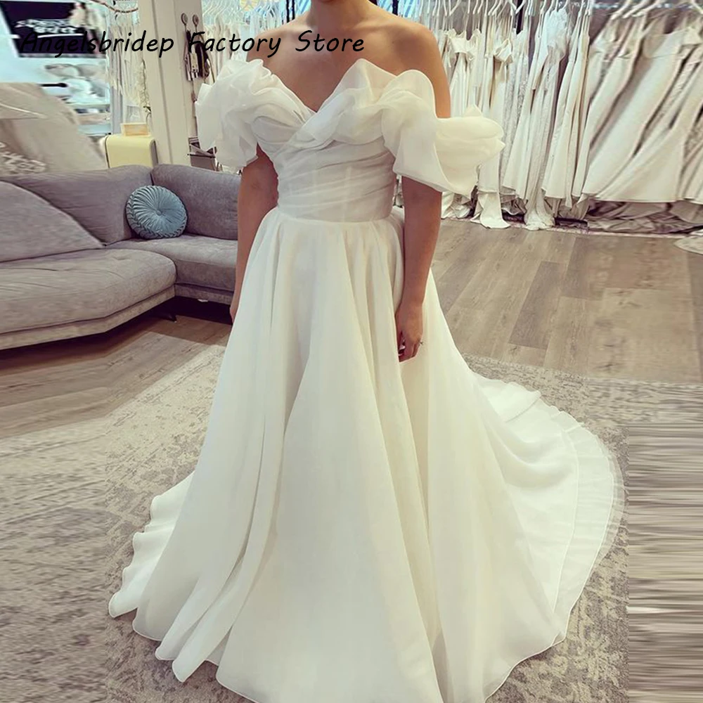 Новинка длинное свадебное платье Angelsbridep из органзы с короткими рукавами и открытыми плечами свадебное платье принцессы для невесты платье для невесты
Новинка длинное свадебное платье Angelsbridep из органзы с короткими рукавами и открытыми плечами свадебное платье принцессы для невесты платье для невесты