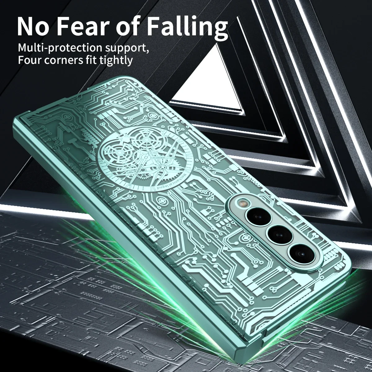 

Plating Mechanical Case For Samsung Galaxy Z Fold 4 Full Body Protector Hinge Transparent Acrylic Cover Fold 3 2 5 With Pen