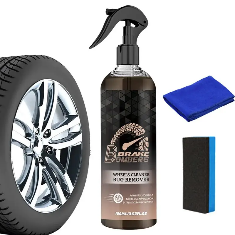

Очиститель шин, блеск-спрей, спрей для автомобильного детейлинга, 3,53 fl.oz, спрей для очистки автомобильных колес с губкой и тканью, устранение