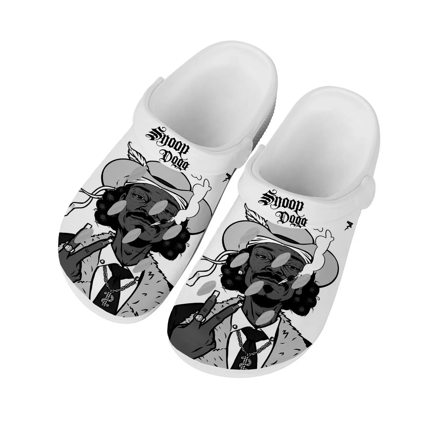 

Сандалии Snoop Dogg Rap для мужчин и женщин, домашняя обувь для молодых людей и мальчиков, сандалии для сада на заказ, дышащая обувь, пляжные тапочки с дырками