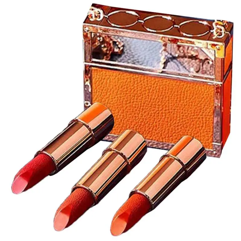 

Long-Lasting Matte Lipstick Set Velvet Smooth Lip Pencil Set With Chain Pouch Matte Velvet Makeup Cosmetics Colored Lipstick Pen