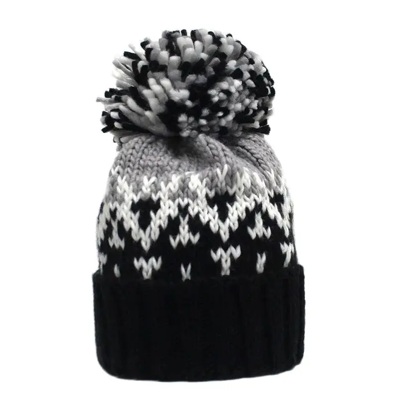 

LDSLYJR Autumn and Winter Acrylic Geometric Thicken Knitted Hat Winter Warm Hat Skullies Cap Beanie Hat for Men and Women 192