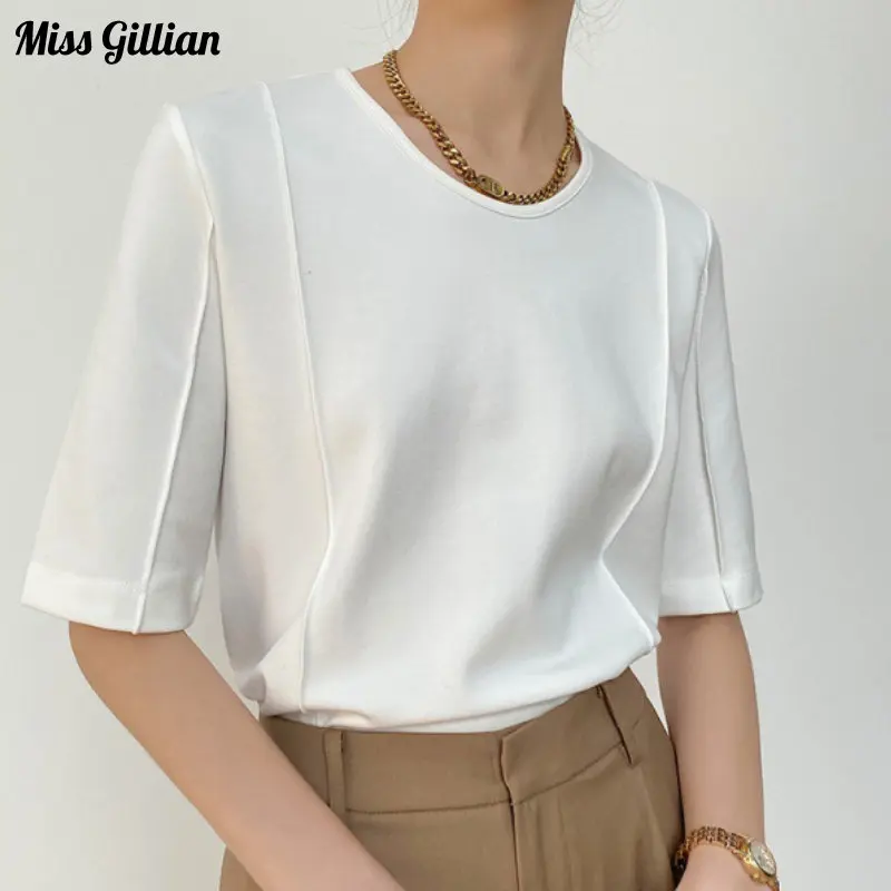 2023 Summer Mid-sleeve Top Women O Neck Chic White T-shirts Solid Color Korean Style Fashion New In Casual Tees Female Clothing
2023 Summer Mid-sleeve Top Women O Neck Chic White T-shirts Solid Color Korean Style Fashion New In Casual Tees Female Clothing