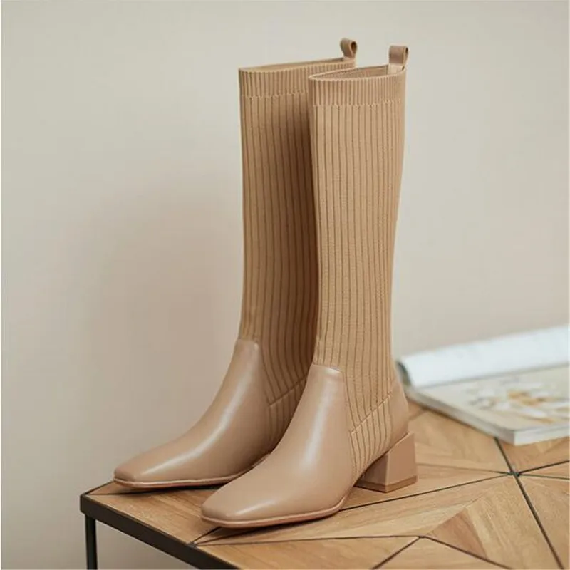 2023 Autumn Winter New Socks Shoes Women Stretch Boots Fashion High Heels Casual Net Beige Knee High Boots Women Botas De Mujer
2023 Autumn Winter New Socks Shoes Women Stretch Boots Fashion High Heels Casual Net Beige Knee High Boots Women Botas De Mujer