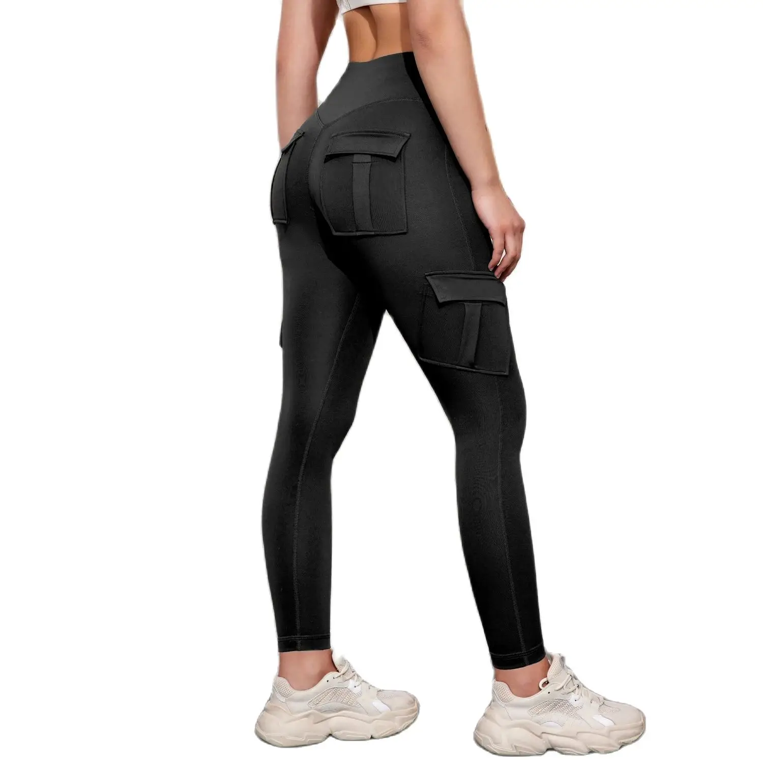 

CHRLEISURE Women Slant Pocket Workwear Yoga Pants High Waist Butt Lifting Workout Tights Slim Fitness Leggings Activewear
