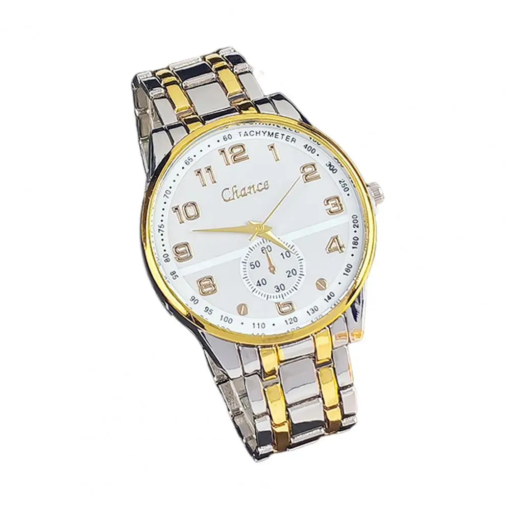 

High Accuracy Timepiece Stylish Men's Minimalist Steel Strap Quartz Watch Casual Round Dial Fashion Jewelry for Teens Birthday