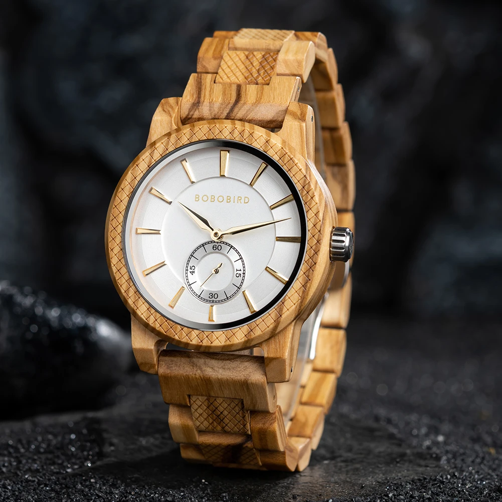 Men's Quartz watch BOBO BIRD Top Wooden Wristwatch For Men Timepieces relogio masculino Custom Gift With Wood Box
Men's Quartz watch BOBO BIRD Top Wooden Wristwatch For Men Timepieces relogio masculino Custom Gift With Wood Box