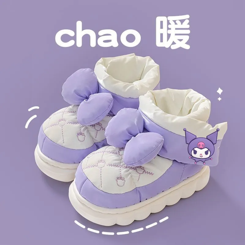 Санrio обувь Kuromi Mymelody Hellokitty детские тапочки с бантом зимняя сумка теплая водонепроницаемая хлопковая обувь для дома и улицы
Санrio обувь Kuromi Mymelody Hellokitty детские тапочки с бантом зимняя сумка теплая водонепроницаемая хлопковая обувь для дома и улицы