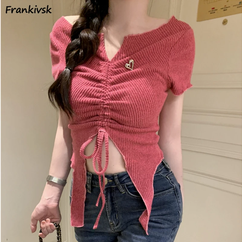 Футболка женская в стиле Харадзюку Y2k, милый модный тонкий удобный эластичный Простой Топ в стиле ретро, уличная одежда для отдыха, на лето
Футболка женская в стиле Харадзюку Y2k, милый модный тонкий удобный эластичный Простой Топ в стиле ретро, уличная одежда для отдыха, на лето