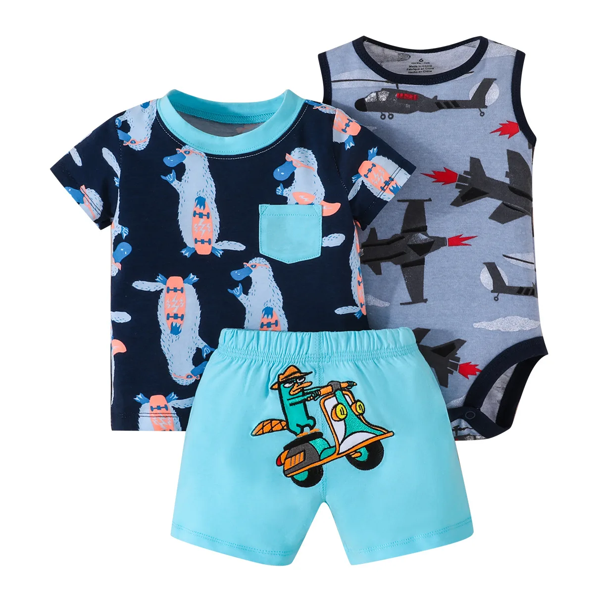 Summer Kids Shirt Sleeve+ Romper Sets Short Sleeve Cartoon Bodysuit and Pants 3pcs Boys Clothing 30
Summer Kids Shirt Sleeve+ Romper Sets Short Sleeve Cartoon Bodysuit and Pants 3pcs Boys Clothing 30