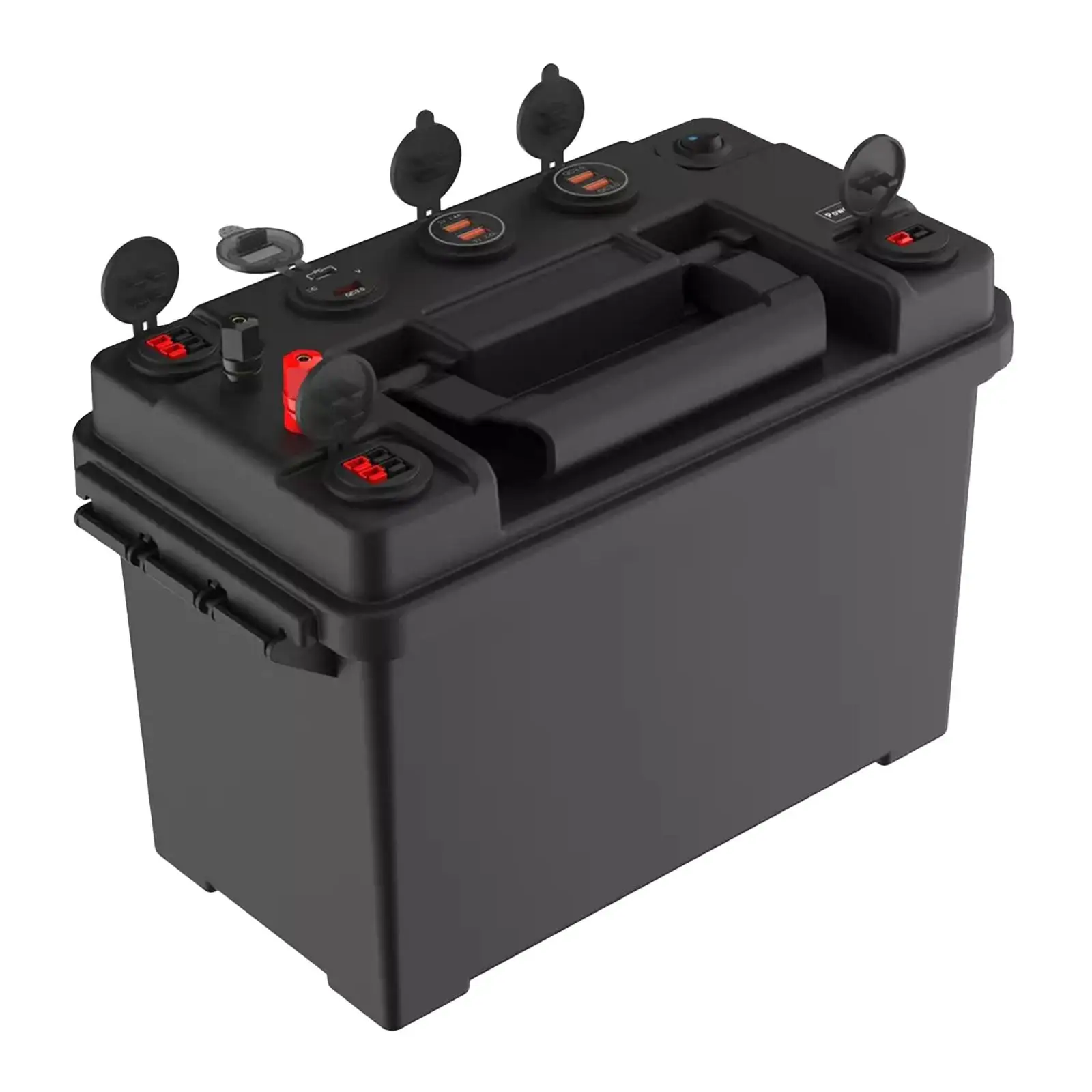 Battery Box on/Off Switch Dual USB Ports with Handle Plug Input/Output Portable Power Supply for Truck Picnic Boat Car SUV
Battery Box on/Off Switch Dual USB Ports with Handle Plug Input/Output Portable Power Supply for Truck Picnic Boat Car SUV