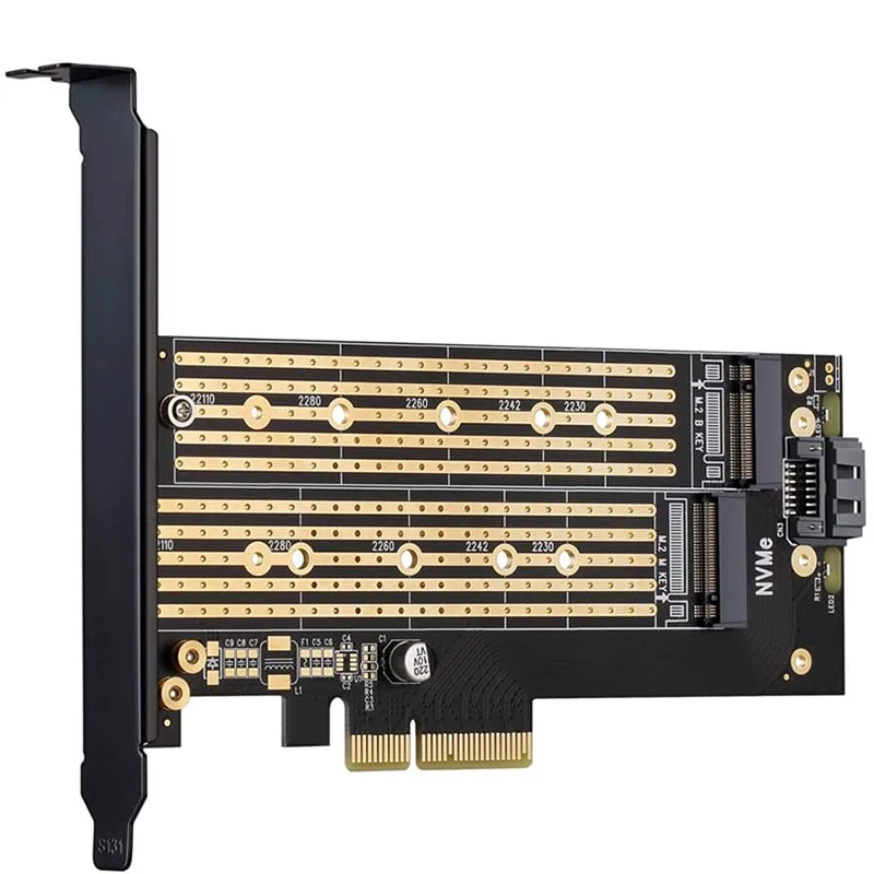 

JEYI SK6 M.2 NVMe SSD NGFF к PCIE X4 адаптер M Key B Key двойная интерфейсная карта Suppor PCI Express 3,0 X4 2230-22110 все размеры