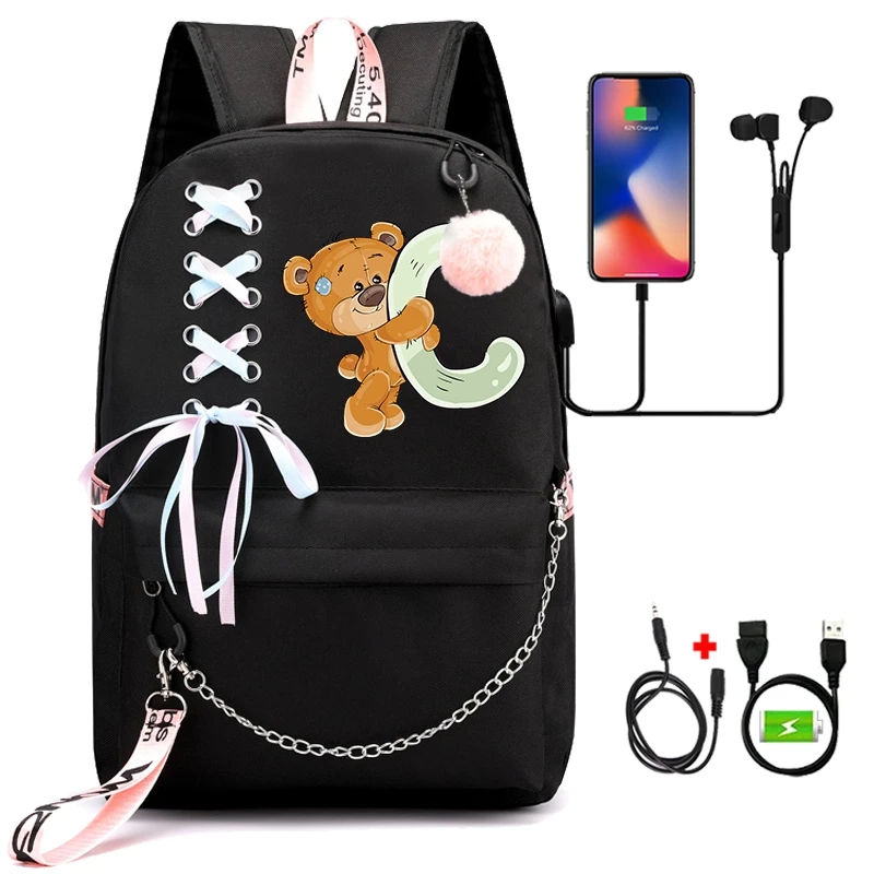 Printed Little Bear 26 English Letters Backpack Children Back To School for Boy Girl Cartoon Bookbag Kawaii Student School Bag
Printed Little Bear 26 English Letters Backpack Children Back To School for Boy Girl Cartoon Bookbag Kawaii Student School Bag