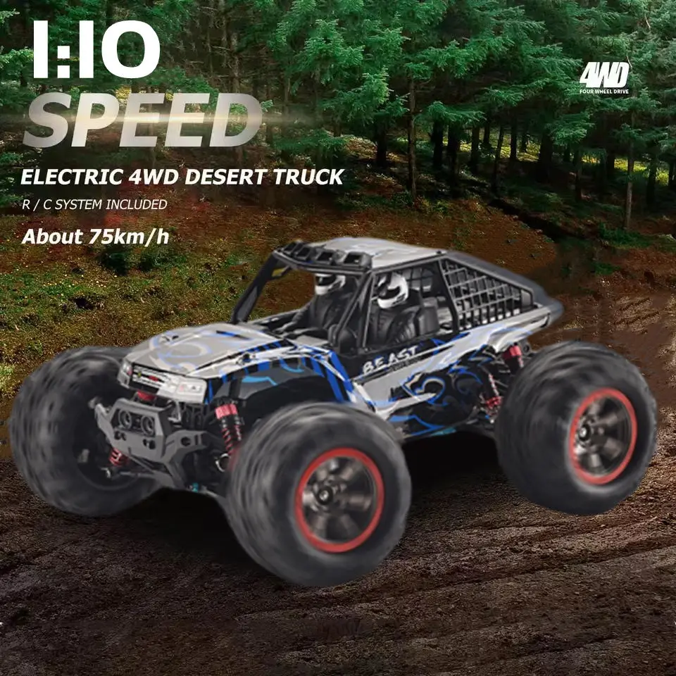 

RC Cars 2.4G Carbon Brush Double Motor Electric 4WD High Speed Truck 1:10 Scale Waterproof 4CH Offroad Drift Racing SUV Wltoys