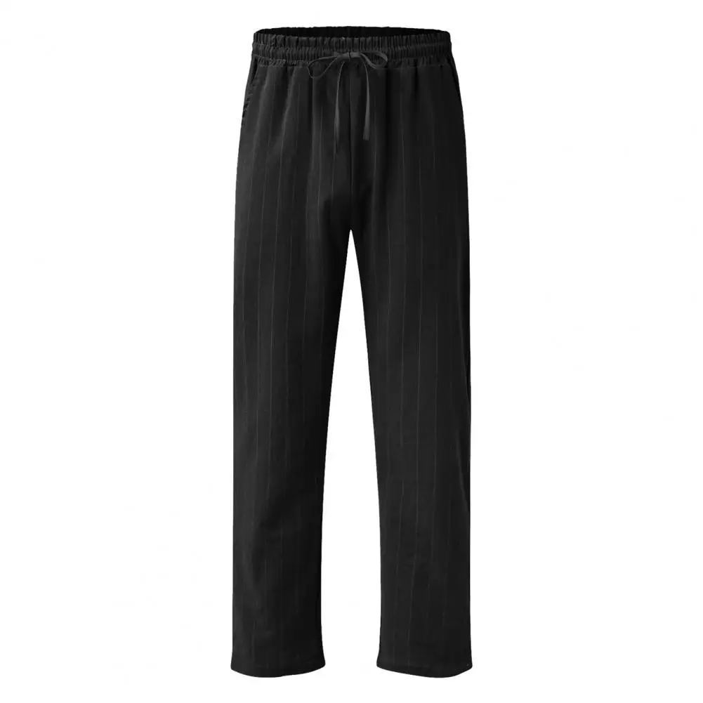Men Vertical Striped Print Long Pants Elastic Waistband Drawstring Pockets Straight Leg Casual Trousers Streetwear
Men Vertical Striped Print Long Pants Elastic Waistband Drawstring Pockets Straight Leg Casual Trousers Streetwear