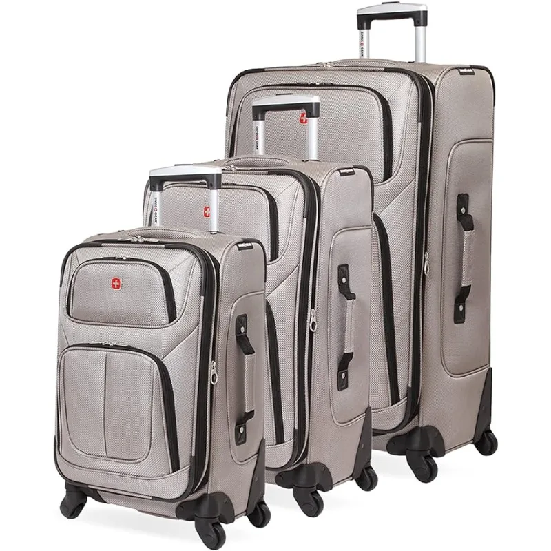 

SwissGear Sion Softside Expandable Roller Luggage, Pewter, 3-Piece Set (21/25/29)