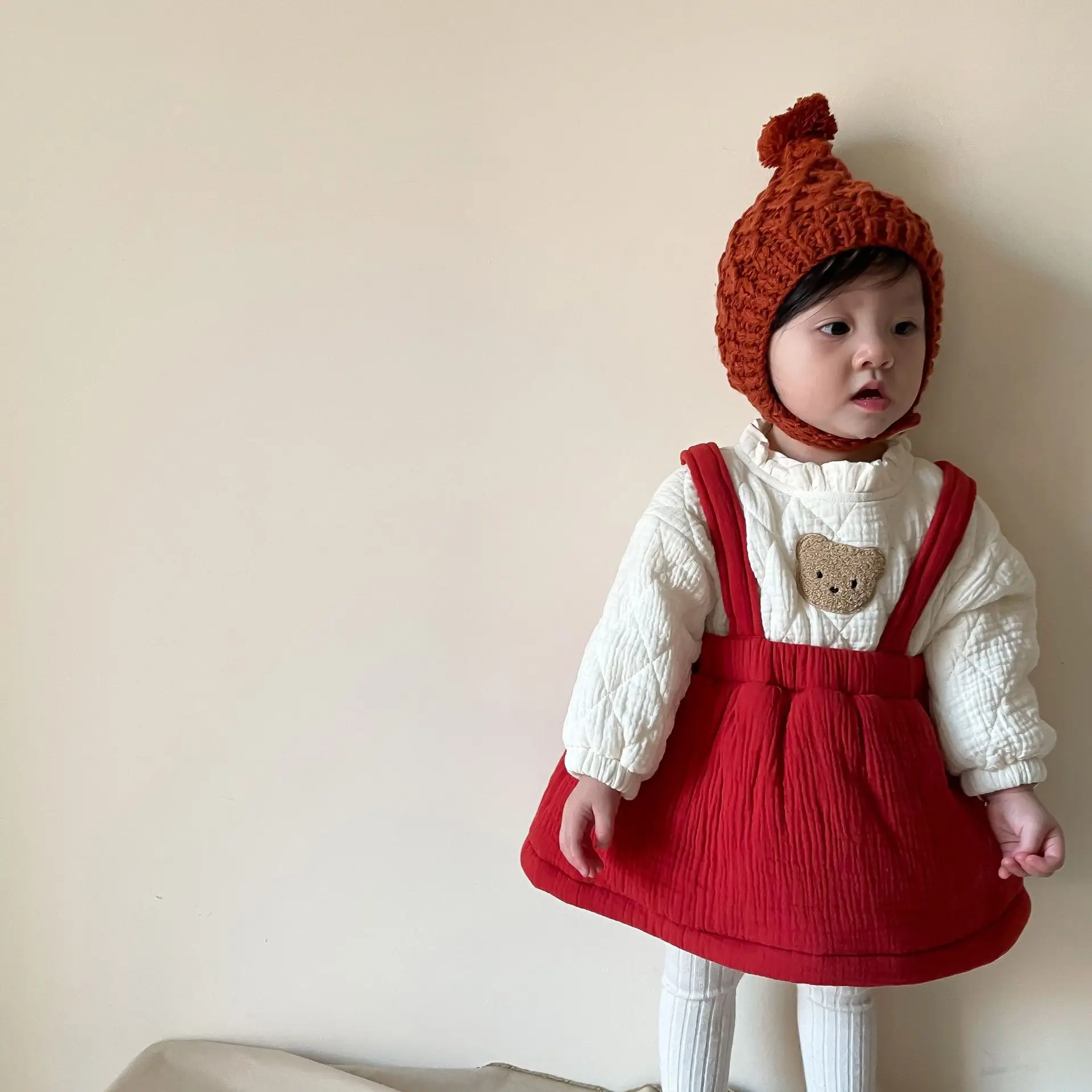 73-120cm Winter Baby Girl Outfit Set Thick Warm Long Sleeve Top Red Dress Kids Suit
73-120cm Winter Baby Girl Outfit Set Thick Warm Long Sleeve Top Red Dress Kids Suit