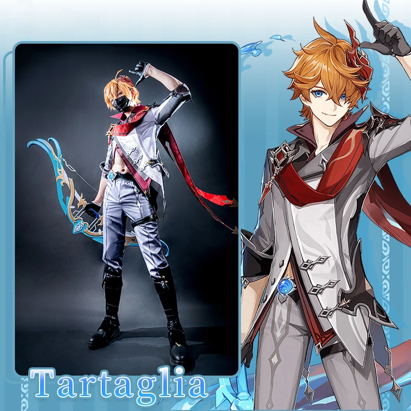 

Tartaglia Cosplay Game Genshin Impact Tartaglia Childe Halloween Costume Christmas Tartaglia Game Uniform Ajax アヤックス Anime