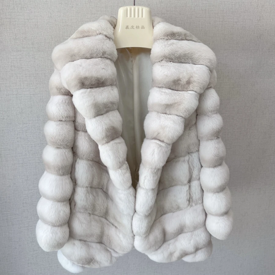 Women's Jacket Chinchilla Fur Real Rex Rabbit Fur Coat Luxury Winter White Short Real Fur Coat Women
Women's Jacket Chinchilla Fur Real Rex Rabbit Fur Coat Luxury Winter White Short Real Fur Coat Women