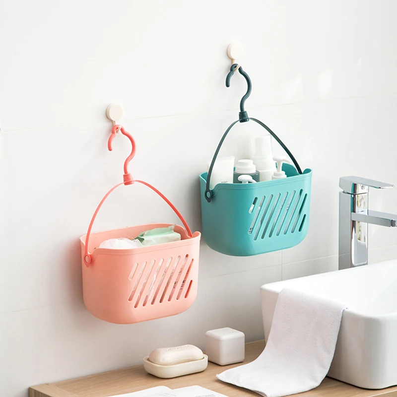 

Hanging Shower Toiletry Bath Kitchen Baskets Tub Corner Organizer Dorm Tote Hooks Rack Hangable Storage Basket with Hook