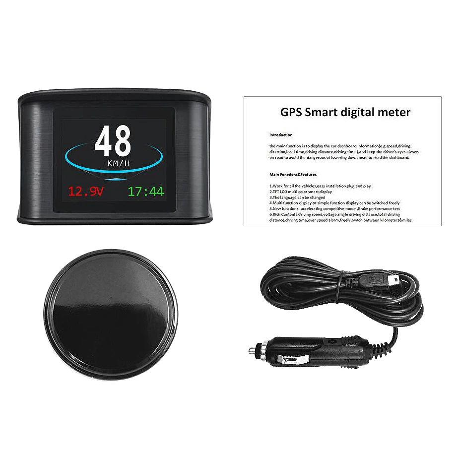 Universal Car HUD Head Up Display Digital GPS Speedometer with Speedup Test Brake Test Overspeed Alarm for All Vehicle
Universal Car HUD Head Up Display Digital GPS Speedometer with Speedup Test Brake Test Overspeed Alarm for All Vehicle